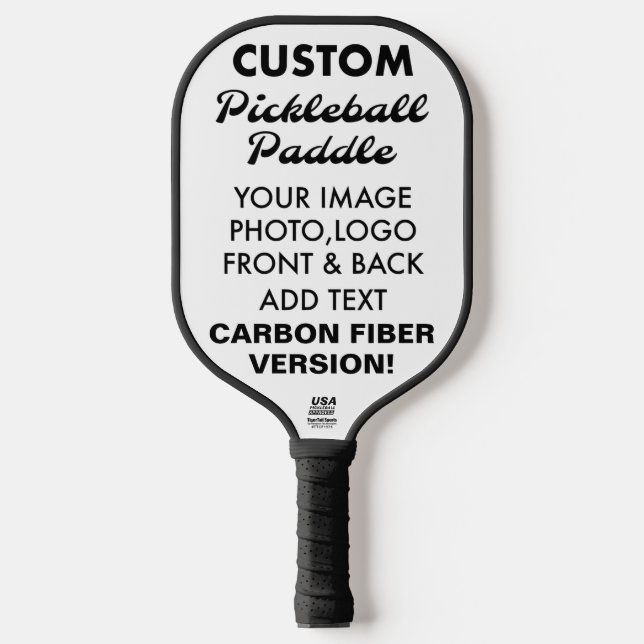 Custom personalised CARBON FIBER PICKLEBALL PADDLE (Front)