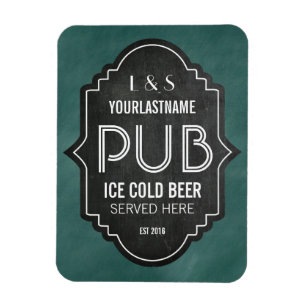 Custom Personalised Chalkboard Pub Sign Magnet