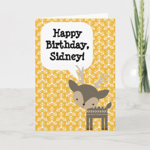 Custom Personalised Children's Birthday Card Deer