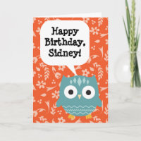Custom Personalised Children's Birthday Card Owl