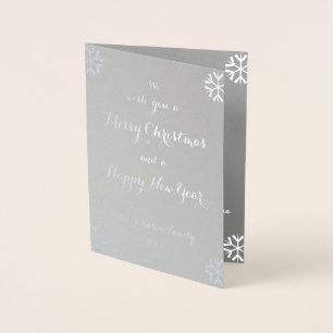 Custom Personalised Christmas Holiday New Years Foil Card