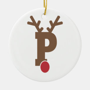 Custom Personalised Christmas Ornament Letter "P"