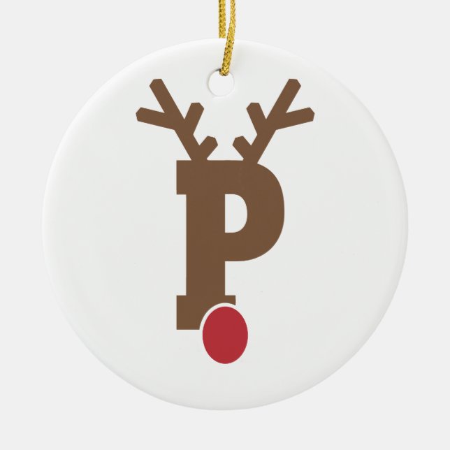 Custom Personalised Christmas Ornament Letter "P" (Front)