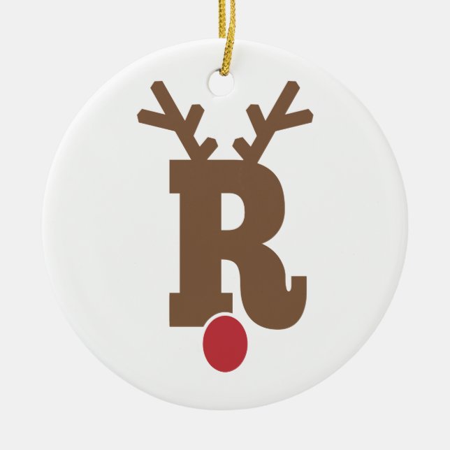 Custom Personalised Christmas Ornament Letter "R" (Front)