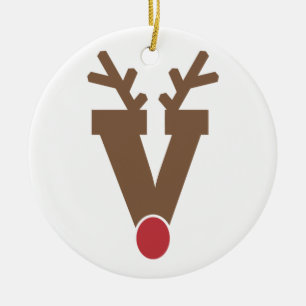 Custom Personalised Christmas Ornament Letter "V"