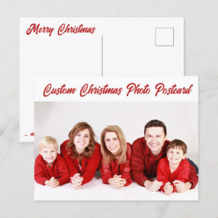 Custom Personalised CHRISTMAS PHOTO POSTCARD