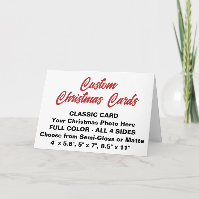 Custom Personalised CLASSIC 5" x 7" CHRISTMAS CARD (Front)