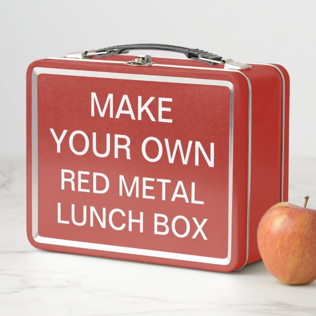 Custom Personalised Classic RED Metal Lunch Box (In Situ)