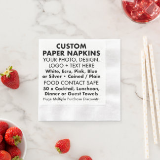 Custom Personalised Coined Cocktail Paper Napkins