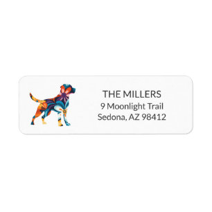 Custom Personalised Colourful Dog Return Address