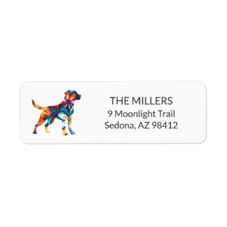 Custom Personalised Colourful Dog Return Address