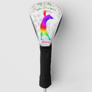 Custom Personalised colourful Queen of the Green G Golf Head Cover
