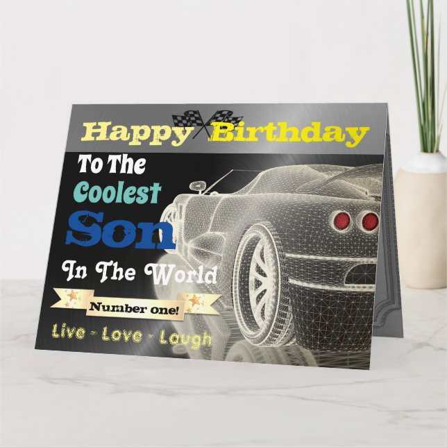Custom Personalised Cool Birthday Card For Son (Front)