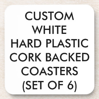 Custom Personalised Cork Back Plastic Coasters (6)