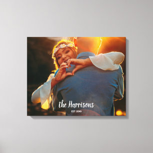 Custom Personalised Couple's Photo Newlywed Lovers Canvas Print
