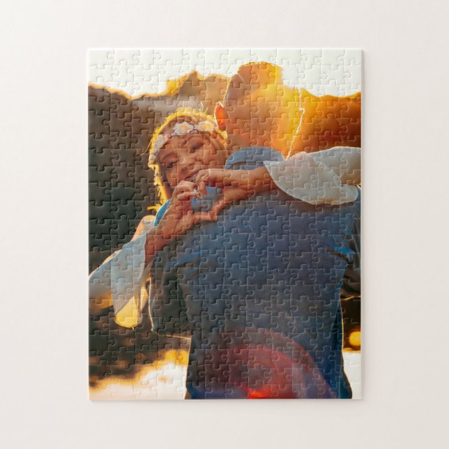 Custom Personalised Couple's Photo Newlywed Lovers Jigsaw Puzzle (Vertical)