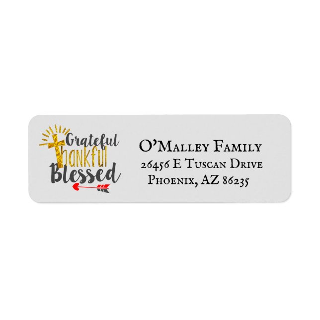 Custom Personalised Cross Blessed Address Labels (Front)