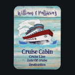 Custom Personalised Cruise Cabin Stateroom Door Magnet<br><div class="desc">This personalised cruise ship magnet is a nice way to mark your cabin door and make it easier to find. Then makes a nice memory souvenir of the trip. Customise it with your names, the cruise line you sailed on, the date of the trip, and the destination, or just something...</div>