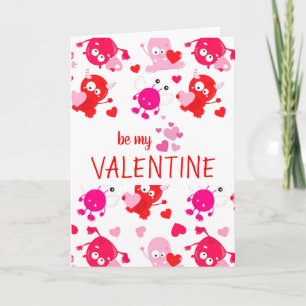 Custom Personalised Cute Monster Valentine's Day Holiday Card
