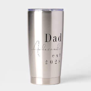 Custom Personalised Dad Minimal Black Typography Insulated Tumbler
