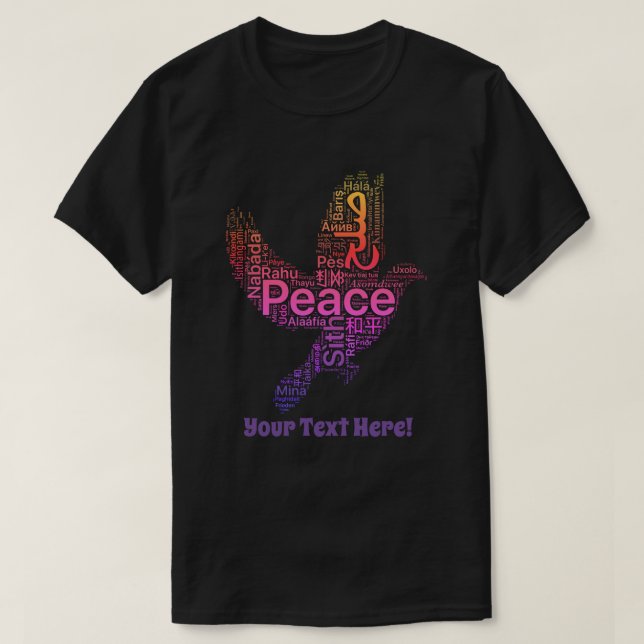 Custom Personalised Design Peace T-Shirt (Design Front)