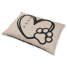 Custom Personalised Dog Love Heart Paw Print