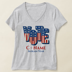 Custom Personalised Election Vote Campaign T-Shirt