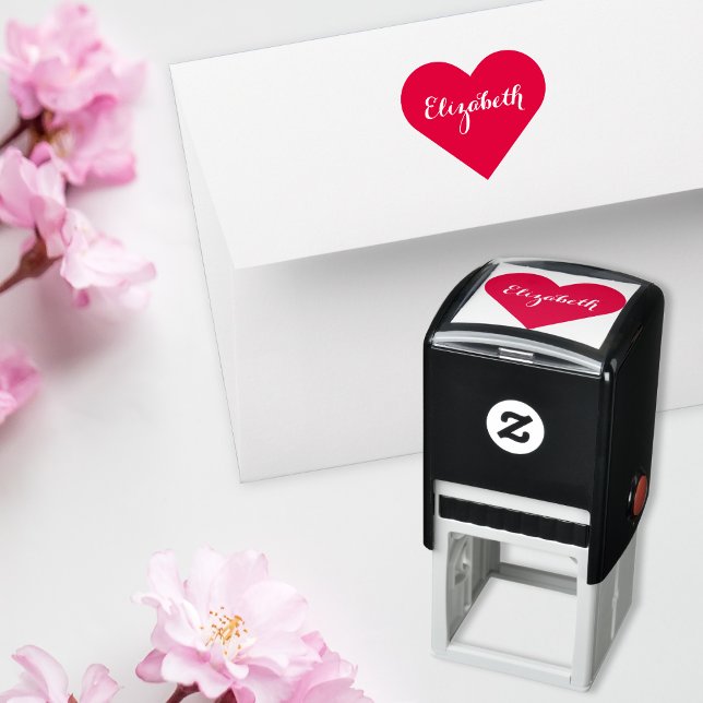 Custom Personalised Elegant Script Name Heart Love Self-inking Stamp (Custom Personalized Elegant Script Name Heart Love Self-inking Stamp)