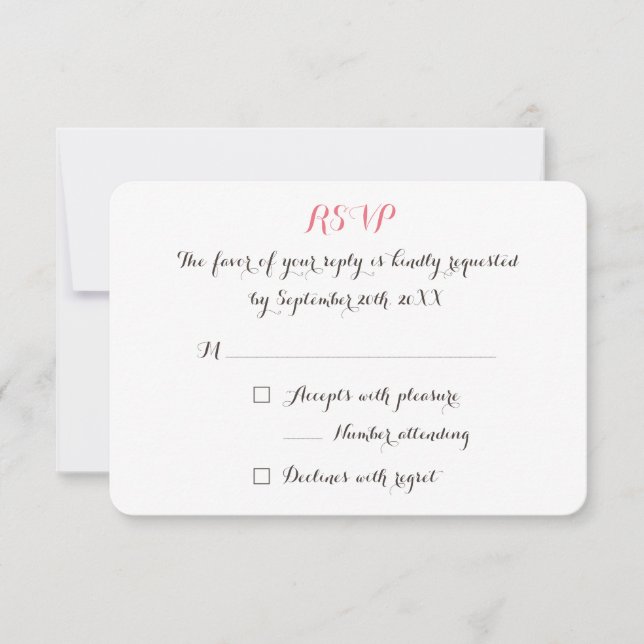 Custom Personalised Elegant Wedding RSVP Invite (Front)
