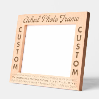 Custom personalised Engraved Wood Photo Frame (L)