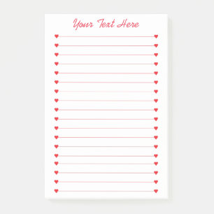 Custom Personalised Erase Board with Red hearts Post-it Notes