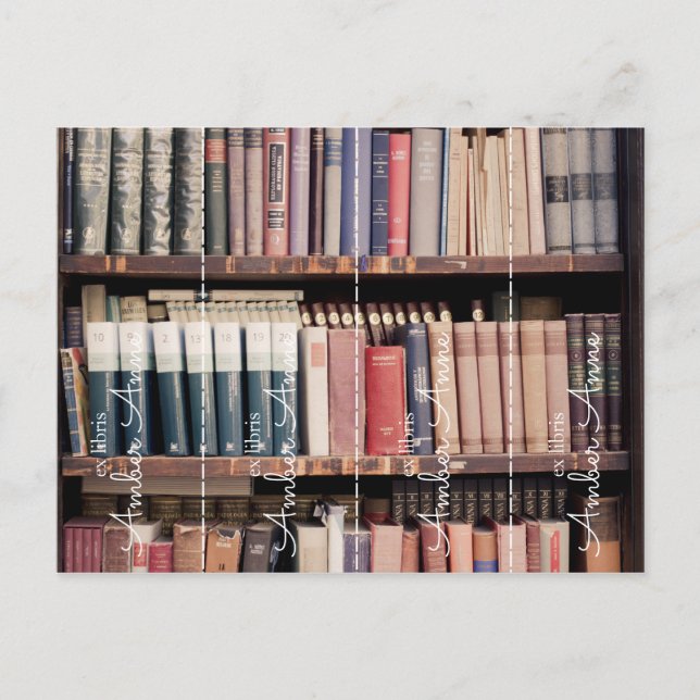 custom personalised ex libris bookmark cut the postcard (Front)