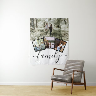 Custom Personalised Family 4 Photo Collage Tapestry