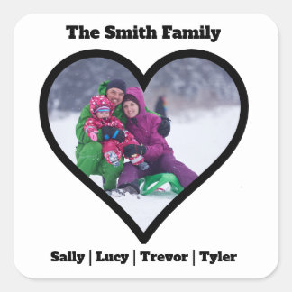 Custom Personalised Family Heart Template Sticker