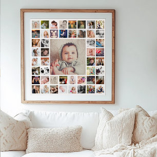 Custom Personalised Family Memories Photo Collage Print