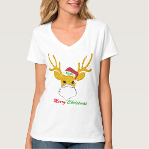 Custom Personalised Family Name Christmas Reindeer T-Shirt