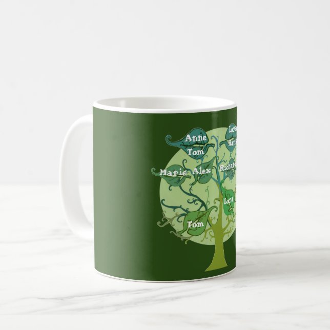 Custom Personalised Family Tree Mug (Front Left)