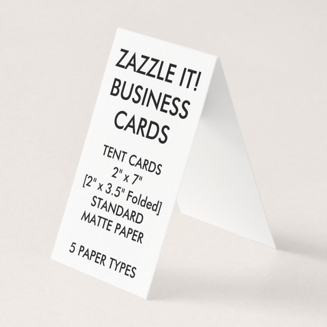Custom Personalised Folded Tent Business Cards (Front)