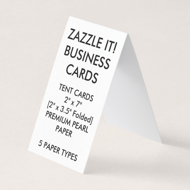 Custom Personalised Folded Tent Business Cards (Front)