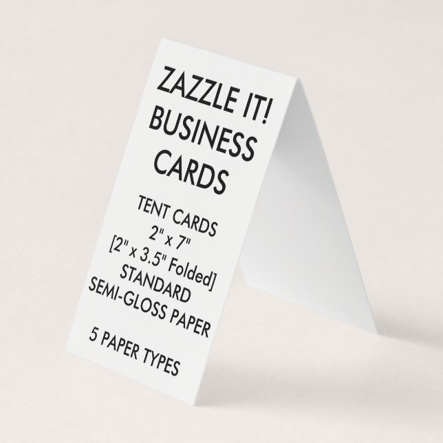 Custom Personalised Folded Tent Business Cards (Front)