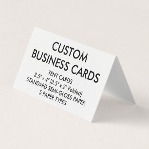 Custom Personalised Folded Tent Business Cards