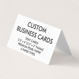 Custom Personalised Folded Tent Business Cards