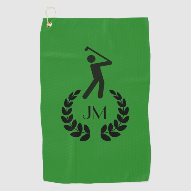Custom Personalised Forest Green Golf Towel (Front)