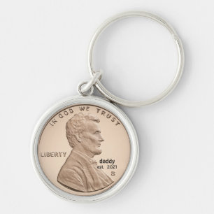 Custom Personalised Gift Penny Coin  Keychain