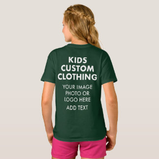 Custom Personalised GIRL'S T-SHIRT - FOREST GREEN