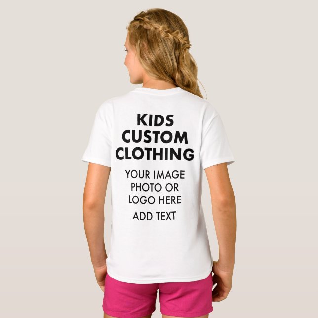 Custom Personalised GIRL'S T-SHIRT - WHITE (Back Full)