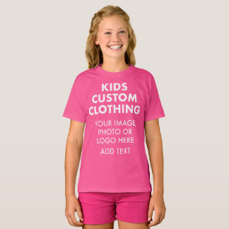 Custom Personalised GIRL'S T-SHIRT - WOW PINK