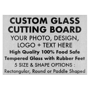 Custom Personalised Glass Cutting Board 11" x 8"