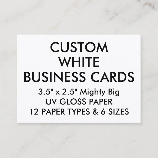Custom Personalised GLOSS 3.5"x2.5" Business Cards (Front)
