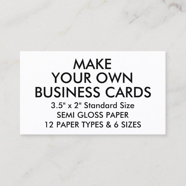 Custom Personalised GLOSSY Standard Business Cards (Front)